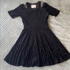 Element Black cheetah printed cocktail dress